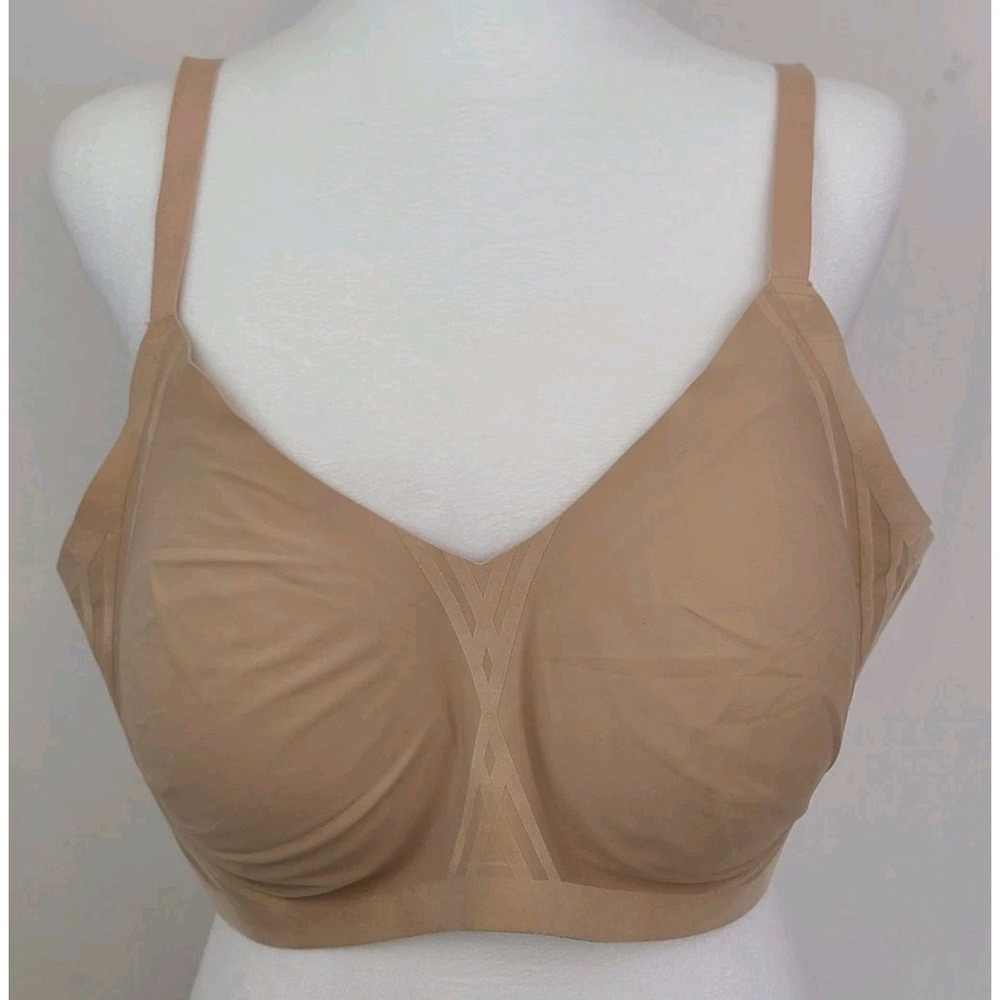 Honeylove Crossover Bra Womens Beige Sculptwear Bra 3X Nylon/Spandex #21006